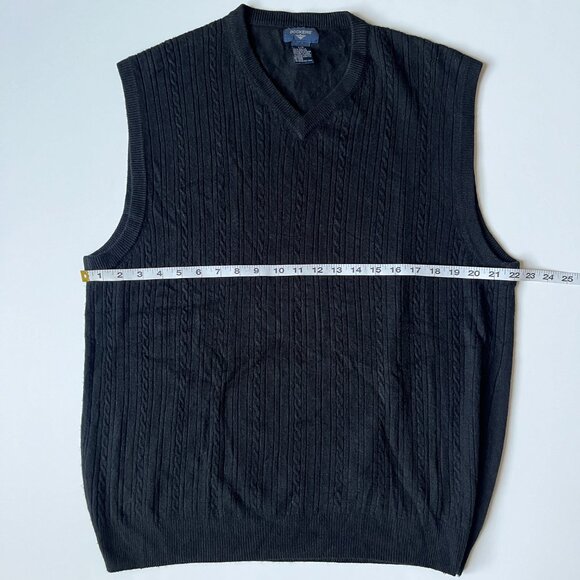 Dockers Mens Storm Marl Soft Acrylic V-Neck Cable Knit Sweater Vest Black L - Picture 5 of 5